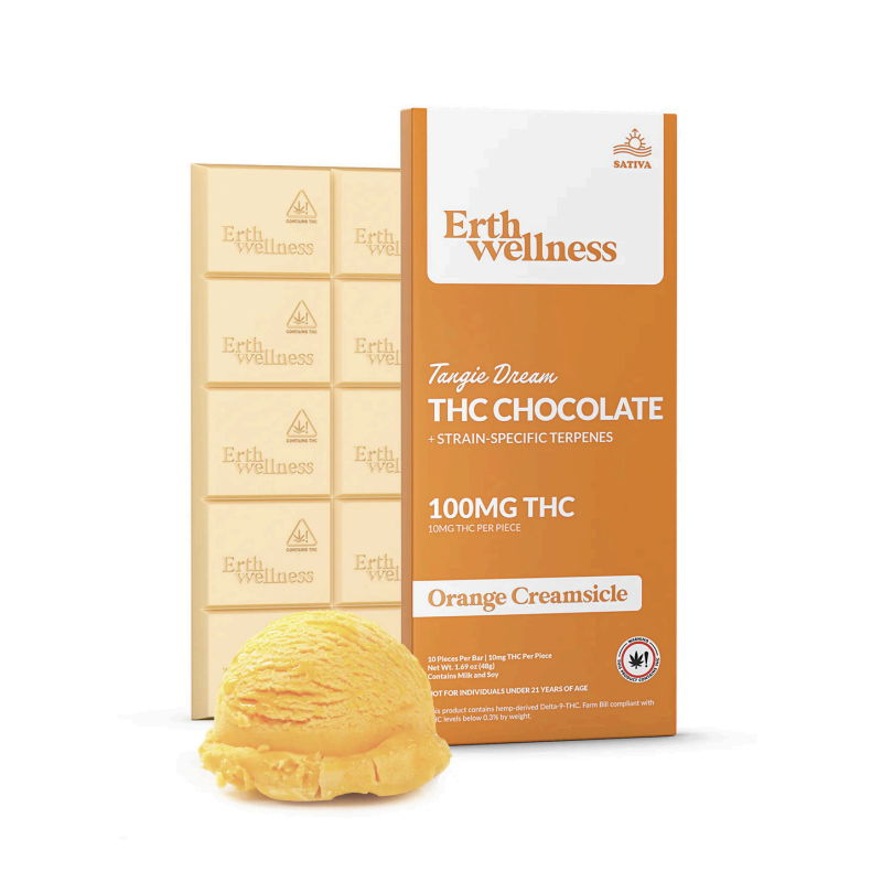 Erth Wellness Chocolate Bar THC 100mg / Tangie Dream Sativa